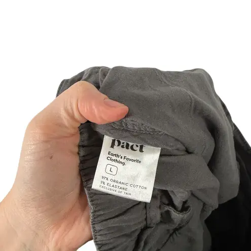 Pact Organic Cotton Stretch Twill Grey Pants Straight Ankle Womens Large