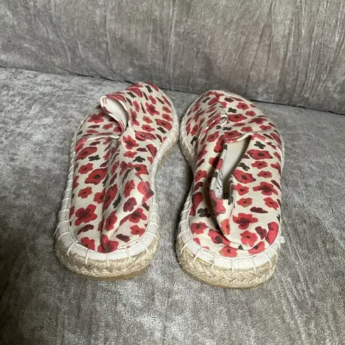 Serra  Espadrilles Size 7 Flat Slip On Loafer Boat Shoes Memory Foam Floral