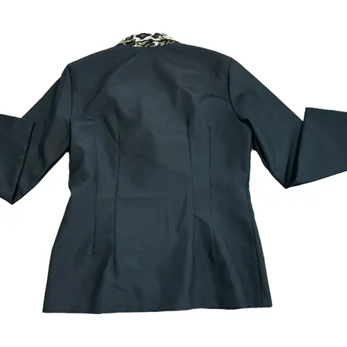 Vintage CB Women’s Double Breasted Classic Black Animal Print Blazer Size 12