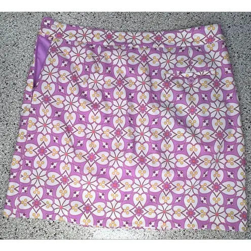 EP Pro Purple White Floral Geometric Golf Skort Size 6