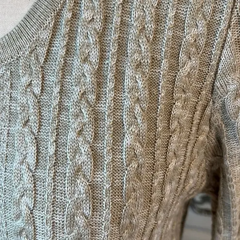 Andrew Marc Marc New York Sweater Dress Light Tan Womens M Cable Knit Acrylic