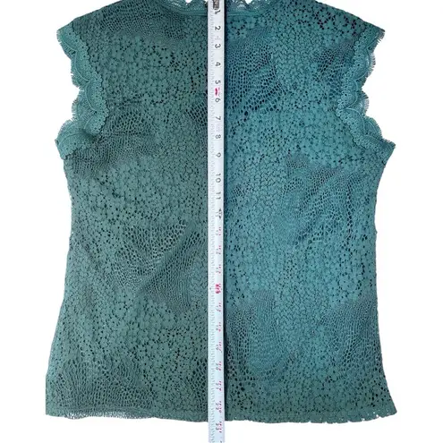 Adiva Vintage Inspired Elegant Emerald Green Lace Sleeveless Top Women’s Medium