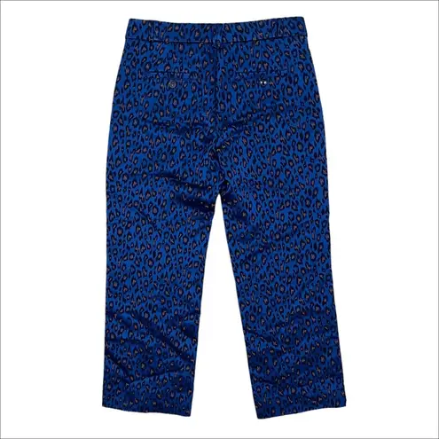 Banana Republic  Logan Ankle Cropped Blue Animal Print Trouser Pants Size 2