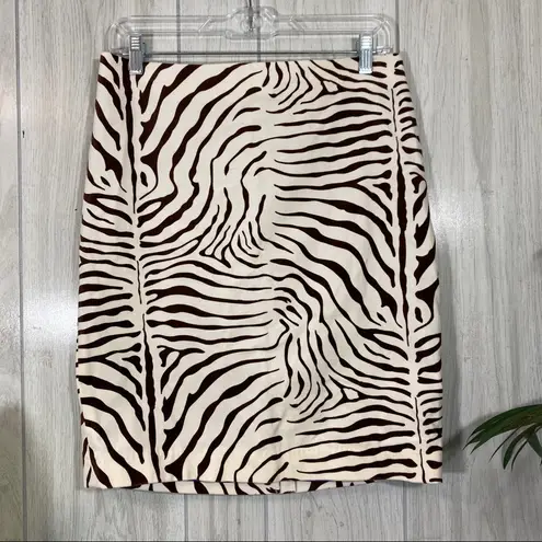 J. McLaughlin  Sagamore Velvet Zebra Mini Pencil Skirt size 4