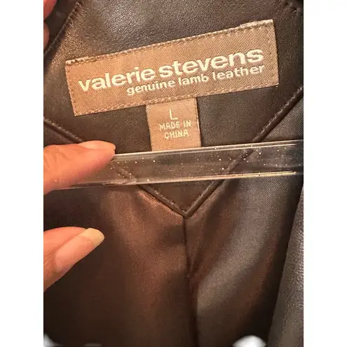 Valerie Stevens Large Vintage Geniune Lamb Leather Brown Womens Jacket