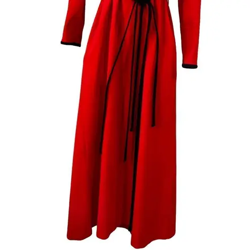 Vanity Fair Vintage Red & Black Velour Long Robe