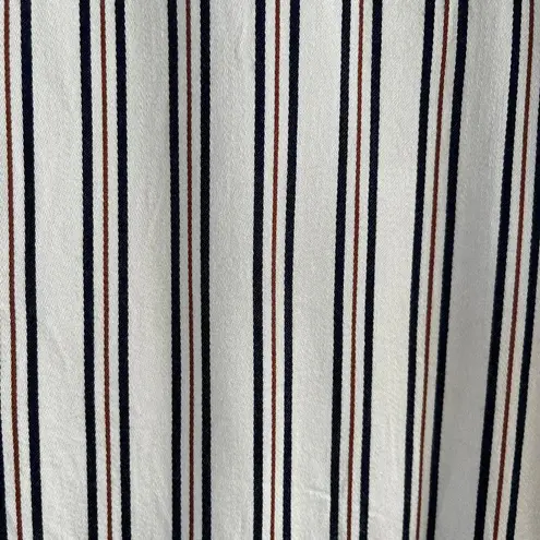 Something Navy Women's Striped Button Down Blouse Oversized Cuffs Size XS.