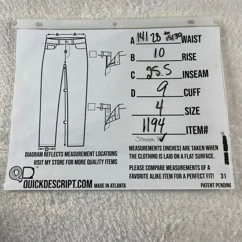 NYDJ Flared Pants Womens Size 4 Blue Relaxed Lift Tuck Slimming Short Casual