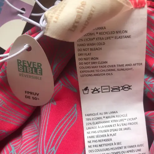 prAna NEW Innit Pink Printed Reversible Swimsuit Bikini Bottom Women’s Size S