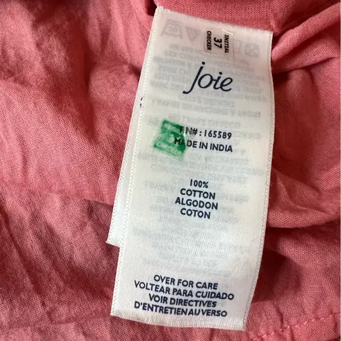 Joie  100% Cotton Red & Pink Patterned Flowy Tiered Bohemian Midi Dress - Small