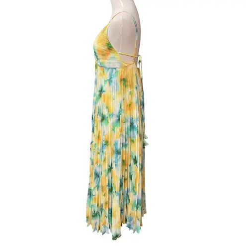 MISA Los Angeles Galeta Sleeveless Maxi Dress in Citron Water Color Size XS NWT