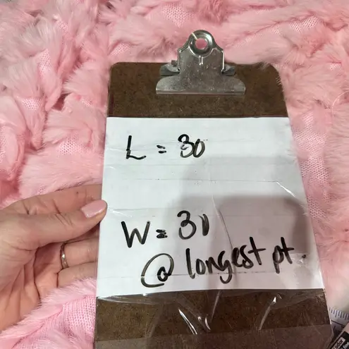 Luxury Pink Rabbit Fur Poncho Sweater Wrap Cape Pom Poms One Size Size L