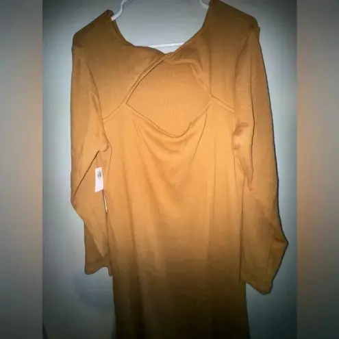 Old Navy  women’s Maternity Long‎ Sleve Cutout Back Rib Knit Dress XXL