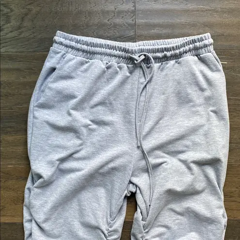 SheIn  Ruched Stacked Joggers Womens Sz Large Grey Sweat Drawstring Waist - Image 2