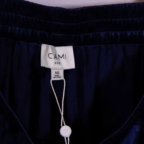 NEW Cami NYC Arcadia Silk Satin Stretch Mid Rise Straight Leg Pants Eclipse Blue