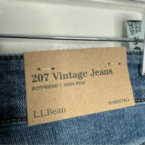 L.L. Bean 207 Vintage High Rise Boyfriend Jeans Faded Indigo Size 18 Medium Tall Blue