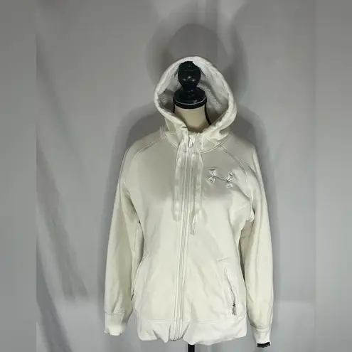 Under Armour Charged Cotton Storm Women’s Full Zip Hoodie w/Fleece Lining White Size M