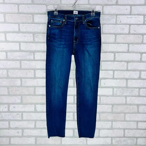 Edwin Bree Midrise Straight Raw Hem Deja Blue Wash Jeans Size 28