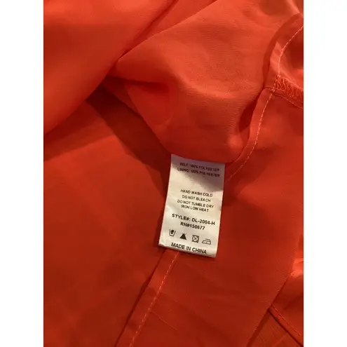 One One Six halter trapeze Asymmetrical Sleeveless mini sheath Dress Orange S