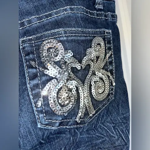 Elite Jeans Women's Denim Junior Size 5/6 Midi Stretch Medium Wash Y2K Wrinkled