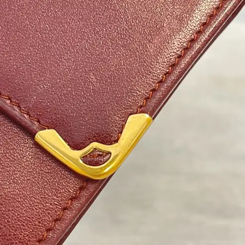 Cartier Vintage Must Line Bordeaux Tri-Fold Wallet w/ Kisslock Pouch - Preowned