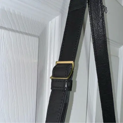 MARGOT New York Leather Handbag Gold Zip Top Women's Black Hobo Shoulder Bag