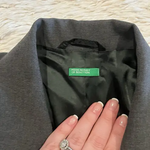 United Colors Of Benetton Classic VTG Women Gray Skirt Suit Made In Italy 42 Med