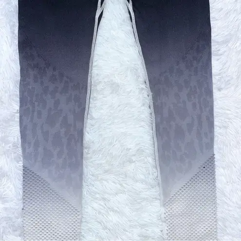 MONO B Black Gray White Ombré Leopard Mesh Leggings Small APH2595B