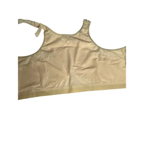 Beige Front Closure Bra 4XL | Wireless Comfort Support | Nylon Spandex Tan Size undefined