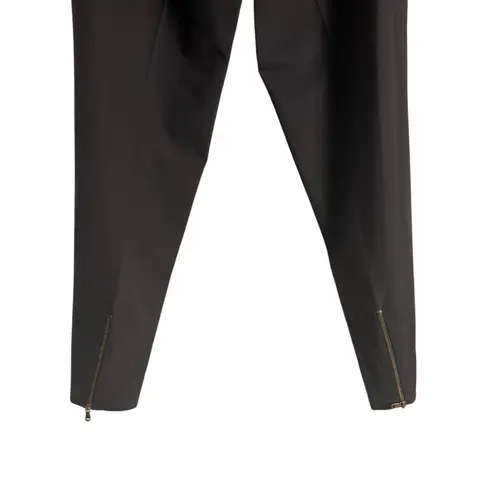 Piazza Sempione Sabina Brown Italian Zip Hem Wool Blend Trouser Pants Size 12