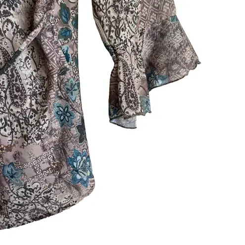 Route 66 Vintage Women Top L Back Tie Sheer Retro Y2K USA Boho Whimsigoth Fairy