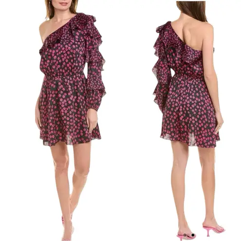 The Kooples NWT Daisy Dots Mini Dress in Black and Pink Size Small US FR 1