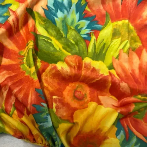 Vibrant Orange and Yellow One Piece Swimsuit with Spaghetti Straps Size M