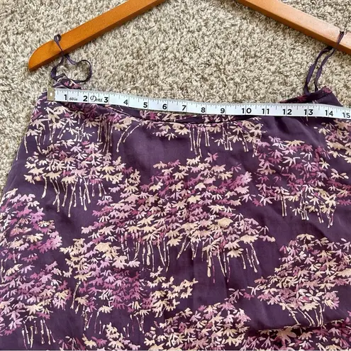 Rena Rowan π¦ Petite Vintage Silk Purple Floral MIDI Skirt 12P