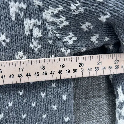 Jones Wear Vintage Fair Isle Snowflakes Sweater Gray Small