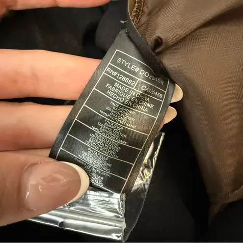 Steve Madden  Faux Leather Relaxed Shorts Coco Brown L - Image 5