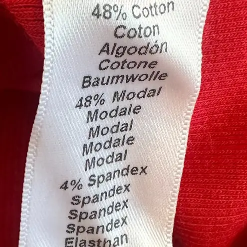 Michael Stars Evereve One Shoulder Stretch Dress Red Ribbed Ruching Size XL