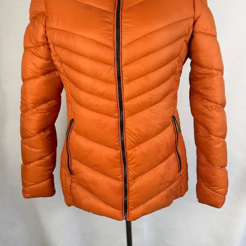 Cliffs Orange Rust Hooded Puffer Jacket Women's Medium Quilted Zip Front Lined