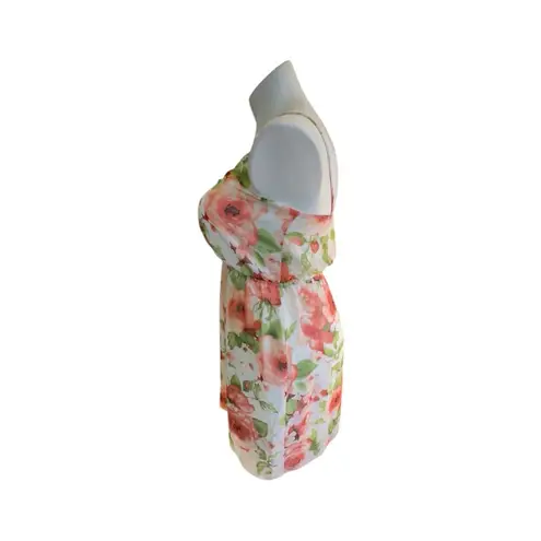 Soprano Floral Spaghetti Strap Chiffon Round-Neck Dress - Size Large ***Item: 0