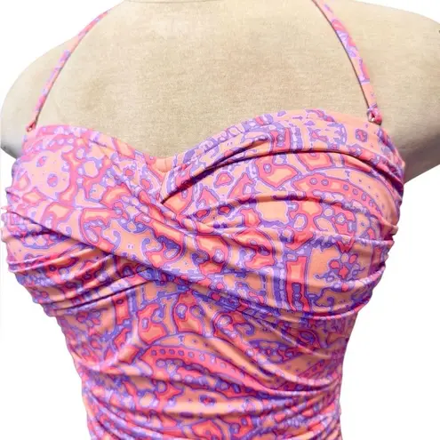 La Blanca Swimsuit One Piece Slimming Strapless Abstract 4 6