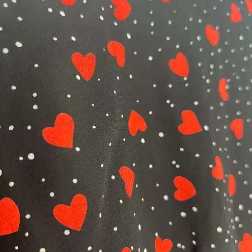 The Kooples So In Love Printed Lace-Up Peplum Top Heart Womens Size 2 Small