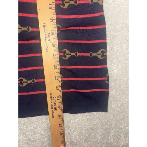 Brooks Brothers womens Large brooks brother horse bit equestrian sweater cotton navy