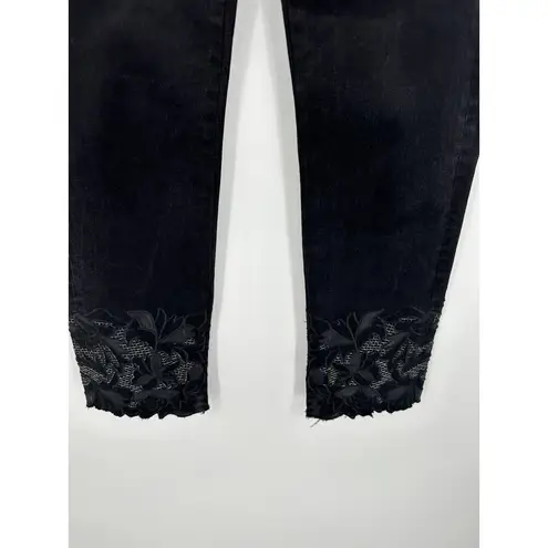 Liverpool LVPL by Black Wash Jeans Womens Size 0 The Crop Embroidered Western