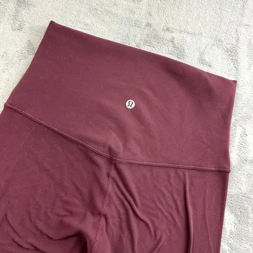 Lululemon  Womens Align Bike Shorts Size 6 Maroon High Rise 10" Soft Athletic