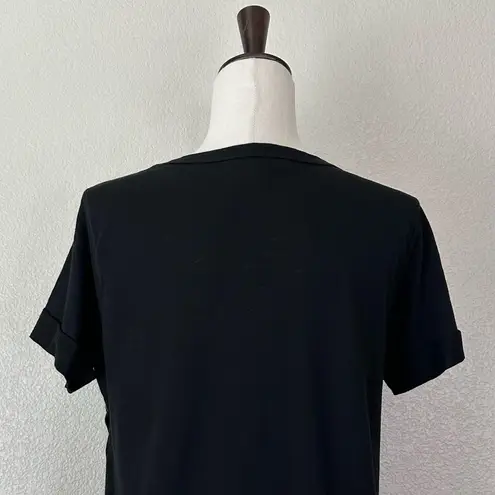 Lovestitch Black Side Lace Up Asymmetrical Hem Top, Sz Medium