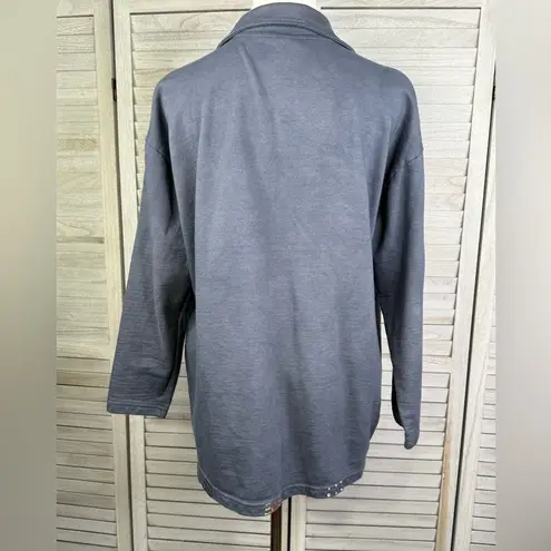 BABYTOES CLOTHING Gray Boho 100% Cotton Handpainted Button Front Cardigan