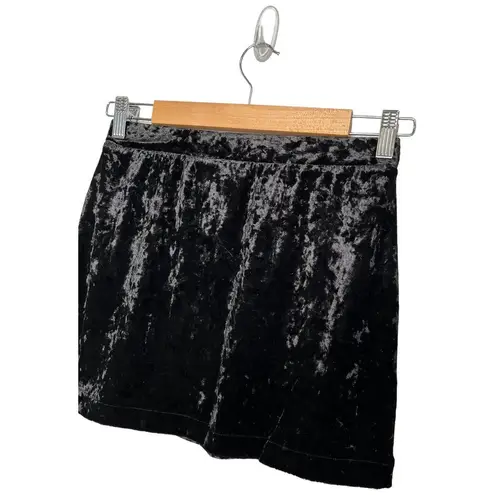 Abound New Nordstrom  Crushed Velvet Velour Mini Retro 90s Y2K Skirt Black S