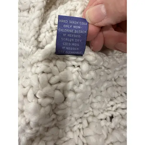 Vivienne Tam Chunky Knit Turtleneck Sweater Fisherman Ivory Large Cottagecore