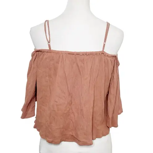 Seafolly Off Shoulder Ruffle Cover Up Top Women’s Size Medium Cotton Resort