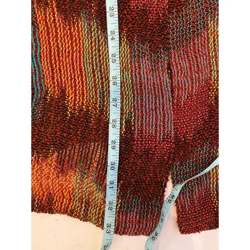 Vintage Narda Hand Dyed Hand Woven Ikat Cardigan Long Sleeve EUC Sz XL 1 Button Red